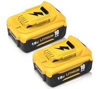 Dosctt 2 X10Ah Compatible pour Dewalt Batterie 18V DCB184 DCB182 DCB181 DCB180 DCB201 DCB200 DCB204 avec indicateur LED