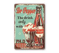 DOSEK Plaque en métal vintage compatible avec Dr Pepper - Panneau d'avertissement amusant de Noël - Décoration d'intérieur - 20,3 x 30,5 cm