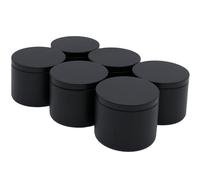 Dosenritter | 6 x boîtes à épices/à thé rondes, couvercle avec joint en silicone à visser, hermétiques, en métal pour env. 100g d'épices en poudre | 6,2 x 8 cm (h,ø)