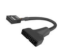 DOSERTY Câble adaptateur USB 3.0 vers USB 2.0 pour cartes mères 19/20 broches vers 9 broches mâle femelle pour panneau avant multifonction connecteurs