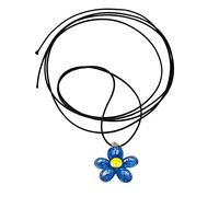 DOSERTY Chaîne clavicule avec pendentif fleur pour femme faite à la main en acrylique collier ras du cou colliers filles bijoux tendance colliers déclaration colliers, taille unique, Comme décrit
