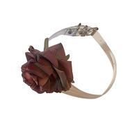 DOSERTY Collier ras du cou à grande fleur tendance pour femme Chaîne clavicule transparente Y2k Personnalité Réglable Corde Déclaration Bijoux Mode Collier, taille unique, Comme décrit, Comme décrit.