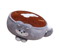 DOSERTY Coussin de sol en fourrure en forme de tasse de café de dessin animé Coussin de siège rond épais pour la maison, le bureau, la chaise, le canapé, les décorations, coussin de tasse à café de