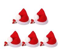 DOSERTY Décoration de cheveux de Noël avec bonnet de Père Noël, accessoires de fête de vacances, pince latérale en forme de bec de canard, barrettes décoratives pour festival, chapeau de Noël