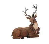 DOSERTY Décorations de Noël réalistes en forme de rennes à longues bois pour les vacances, la maison, les étagères, les centres de table, les décorations de Noël