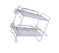 DOSERTY Étagère de rangement pour salle de bain et toilettes à 2 niveaux - Étagère murale en fer - Organise pour organiser les accessoires modernes essentiels