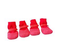 DOSERTY Lot de 4 paires de chaussettes antidérapantes confortables pour chien avec double prise en main pour protéger les pattes de votre chien contre la pluie, la neige, la chaleur