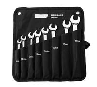 DOSERTY Lot de 8 clés mixtes à cliquet pour engrenages de 8 à 19 mm avec engrenages à cliquet à tête ouverte