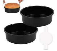 DOSERTY Moules de cuisson à fond amovible - Multifonctions - Texture en acier inoxydable - Convient pour la cuisine et la cuisson des gâteaux