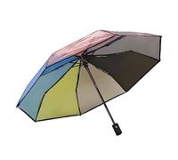 DOSERTY Parapluie pliable pour adolescents et adultes résistant à l'usure Parapluie arc-en-ciel transparent pour créatif coupe-vent 8/10 coupe-vent robuste transparent compact, Noir , C