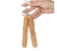 DOSERTY Porte-clés élégant en forme de queue de cheval pour clés de voiture, sac décoratif, accessoire de cheveux doux, option cadeau élégante, décoration de voiture élégante, Floraison dorée, taille