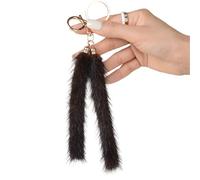 DOSERTY Porte-clés élégant en forme de queue de cheval pour clés de voiture, sac décoratif, accessoire de cheveux doux, option cadeau élégante, décoration de voiture élégante, marron foncé, taille