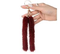 DOSERTY Porte-clés élégant en forme de queue de cheval pour clés de voiture, sac décoratif, accessoire de cheveux doux, option cadeau élégante, décoration de voiture élégante, rouge vin, taille unique