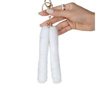 DOSERTY Porte-clés élégant en forme de queue de cheval pour clés de voiture, sac décoratif, accessoire de cheveux doux, option cadeau élégante, décoration de voiture élégante, blanc, taille unique