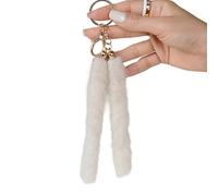 DOSERTY Porte-clés élégant en forme de queue de cheval pour clés de voiture, sac décoratif, accessoire de cheveux doux, option cadeau élégante, décoration de voiture élégante, Riz perlé, taille unique