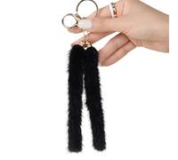 DOSERTY Porte-clés élégant en forme de queue de cheval pour clés de voiture, sac décoratif, accessoire de cheveux doux, option cadeau élégante, décoration de voiture élégante, Noir , taille unique