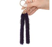 DOSERTY Porte-clés élégant en forme de queue de cheval pour clés de voiture, sac décoratif, accessoire de cheveux doux, option cadeau élégante, décoration de voiture élégante, violet foncé, taille