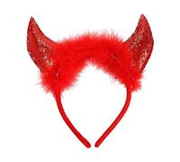 DOSERTY Serre-tête gothique pour Halloween, diffusion en direct, femmes, étudiants, séances photo, serre-tête en forme de corne de diable, bandeau rouge pour enfants, pour se laver le visage et le