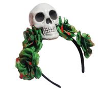 DOSERTY Serre-tête tête de mort fait à la main pour fille, couvre-chef de sorcière en sang foncé, couvre-chef, masqué, Halloween, fête de sorcière