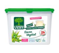 Doses de lessive liquide Ecolabel au savon végétal L'Arbre Vert - Boîte de 24 doses