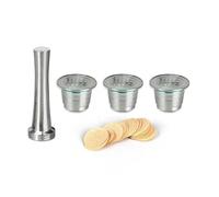 Dosette de café rechargeable, Compatible avec la Machine, papier filtre, capsules de café réutilisables en acier inoxydable(2Pods Set)