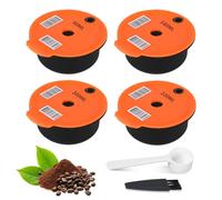 Dosettes de café réutilisables, 200 ml, capsules de café rechargeables avec couvercle en silicone jaune, filtre à café réutilisable en plastique PP, compatible avec Bosch Tassimo (60 + 180 + 200 + 220