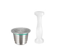 Dosettes de café réutilisables avec doseur double face, rechargeables en acier inoxydable