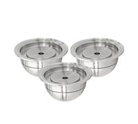 Dosettes de café réutilisables en acier inoxydable, 80ml/2.4oz, compatibles avec les Machines Nespresso Vertuoline GCA1 Delonghi ENV135S(3Pods Set)