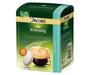 Dosettes Jacobs Krönung Crema Balance, pour Toutes les Machines à Café Dosette, 16 Dosettes