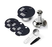 Dosettes Réutilisables En Acier Inoxydable Avec Couvercle En Silicone, Compatibles Avec Bosch, Compatibles Avec Tassimo, Capsules De Café For Machine(1pcs-3lid-1t-1s)