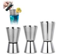 Doseur Cocktail, 3 Pièces Verre Doseur Cocktail,Double Doseur Alcool,Ensemble De Jigger Cocktail pour Bar Fête Barman Professionnel (15/30 ML, 20/40 ML, 25/50 ML)