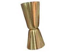 Doseur Cocktail Tasse à mesurer en acier inoxydable, Shaker Cocktail, mesureur de cheville, Jigger, boisson double injection, capacité d'alcool, bouteille secouer, outil Bar fête(2PCS Golden)