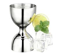 Doseur de barman professionnel - Doseur à cocktail de qualité supérieure - Tasse à mesurer double face en acier inoxydable avec marquages intérieurs gravés, lignes faciles à lire pour la maison, le