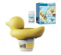 Doseur de Chlore Flottant Canard, Distributeur de Pastilles avec Boîte de Pastilles de Nettoyage, pour Piscine, Spa, Jacuzzi