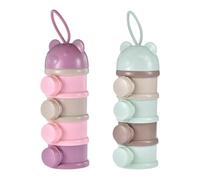 Doseur Lait En Poudre Bebe,Conteneur Préparation Pour Bébé Empable, Compartiment Lait En Poudre, Accessoire Bebe Naissance, Avec 4 Compartiments Et Bec Verseur Boîtes Empables