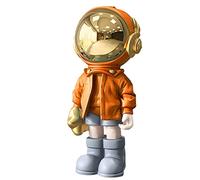Dosker Statues d'astronaute en polyrésine - Figurine Orange - Décoration de Chambre pour Homme - Accessoires de Bureau - Décoration de Table, Salon, Bureau, bibliothèque