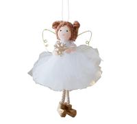 Doslilyy Pendentif arbre de Noël ange fille, jupe en tulle rêveuse - Pendentifs d'ange ailes dorées pour arbres de Noël | Pour salon, chambre à coucher, balcon, jardin, ferme, porte, mur, café