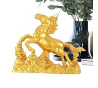 Doslilyy Statue de l'année du cheval, figurine souvenir de richesse, année lunaire 2026 du cheval - pour collectionner les amateurs de famille, amis, bibliothèque, table à manger, chambre à coucher