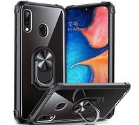 DOSNTO Coque pour Samsung Galaxy A20e Antichoc avec Anneau Support Magnétique, Anti-Rayure Militaire Renforcée Défense Protecteur Housse Bumper TPU PC Etui Noir
