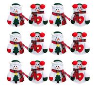 Dosolsollasol 12 pièces Porte Couvert Noel Sac à Couverts Noël Décorations de Table Arbre de Noël Amour Bonhomme de Neige (2 x 6 pcs)