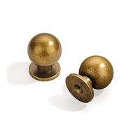 Dosoye Lot de 5 boutons d'armoire ronds en laiton antique massif de 25 mm de diamètre pour armoires et tiroirs, boutons de placard à boule