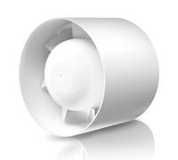 DOSPEL Ventilateur Axial Gainable EURO 3 Ø100 mm - Plastique ABS Blanc, Protection IPX2, Silencieux, Pour Salles de Bains et Cuisines