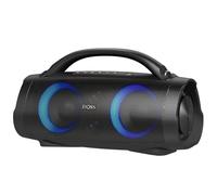 DOSS Enceinte Bluetooth d'Extérieur avec Son Stéréo 100W, Basse Profonde, Autonomie 20H, Lumières LED Party-Sync, Banque d'Énergie Intégrée, Étanche IPX6 pour Plage, Jardin