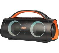 DOSS Enceinte Bluetooth d'Extérieur avec Son Stéréo 100W, Basse Profonde, Autonomie 20H, Lumières LED Party-Sync, Banque d'Énergie Intégrée, Étanche IPX6 pour Plage, Jardin