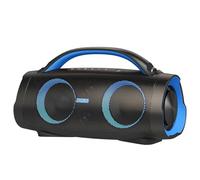 DOSS Enceinte Bluetooth d'Extérieur avec Son Stéréo 100W, Basse Profonde, Autonomie 20H, Lumières LED Party-Sync, Banque d'Énergie Intégrée, Étanche IPX6 pour Plage, Jardin