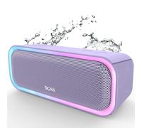 DOSS Enceinte Bluetooth, Haut Parleur Portable sans Fil avec Bass Puissantes, Étanche IPX6, Lumières Multicolores,Autonomie 20H, Double Appairage Stéréo,Violet