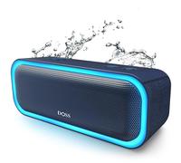 DOSS Enceinte Bluetooth, Haut Parleur Portable sans Fil avec Bass Puissantes, Étanche IPX6, Lumières Multicolores,Autonomie 20 hrs,Double Appairage Stéréo, Bleu