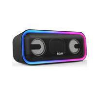DOSS SoundBox Pro+ Enceinte Portable Bluetooth, Bass Puissantes, Étanche IPX6, Lumières Multicolores,TWS, Autonomie 15H, Noir