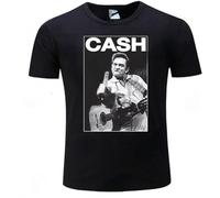dossa Summer Funny Man Vintage Print tshirs Cash T Shirt for Men Johnny Legend Money Music Man Teeshirt Black Size S