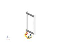 Dosseret de chaudière ELM LEBLANC xDOS GA 6 - montage vertical, tuyaux colorés jaune/rouge/bleu